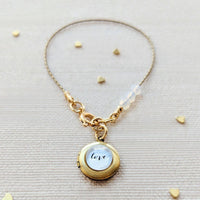 Load image into Gallery viewer, "Just Love" Locket Bracelet - Cancer Can Be Beaten
