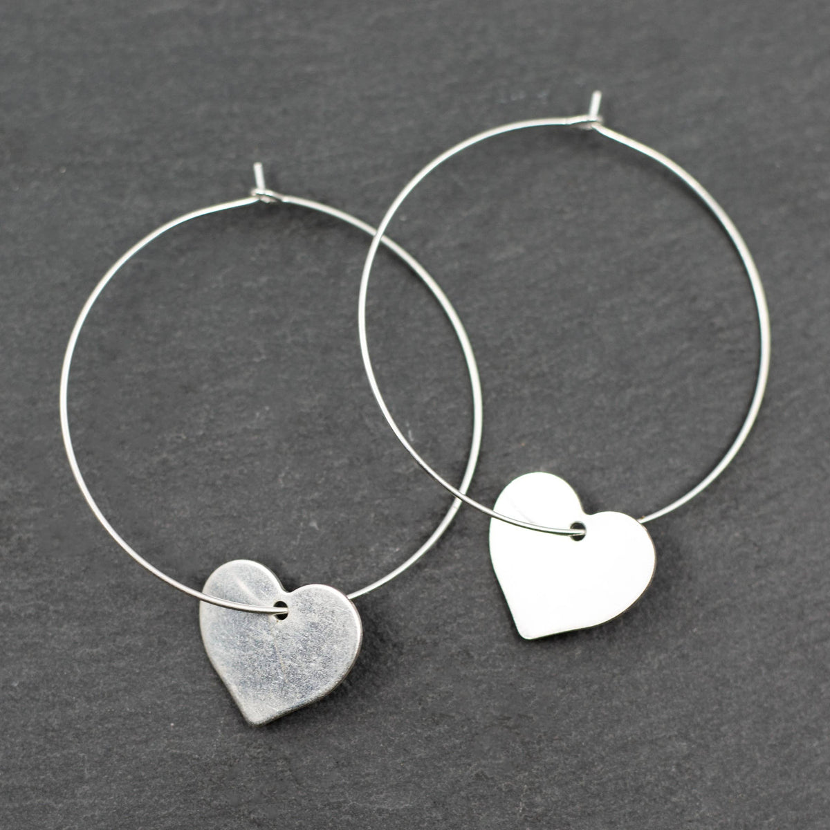 Heart On Hoop Earrings - Cancer Can Be Beaten