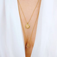 Load image into Gallery viewer, "Padparadscha" Hamsa Locket Necklace - Cancer Can Be Beaten
