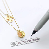 Load image into Gallery viewer, "Padparadscha" Hamsa Locket Necklace - Cancer Can Be Beaten
