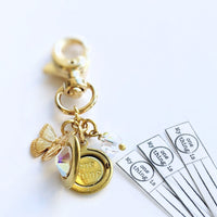 Load image into Gallery viewer, "Butterfly Blossom" Locket Keychain - Cancer Can Be Beaten
