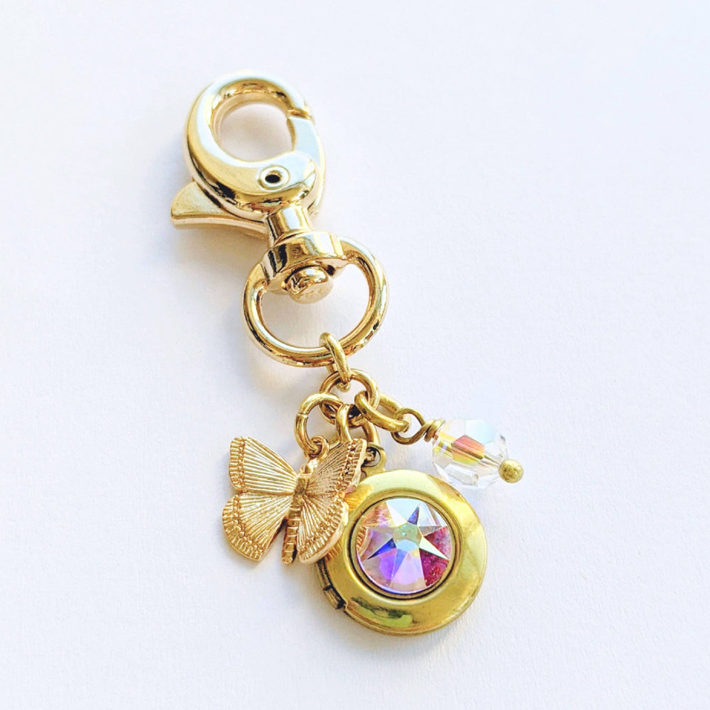 "Butterfly Blossom" Locket Keychain - Cancer Can Be Beaten