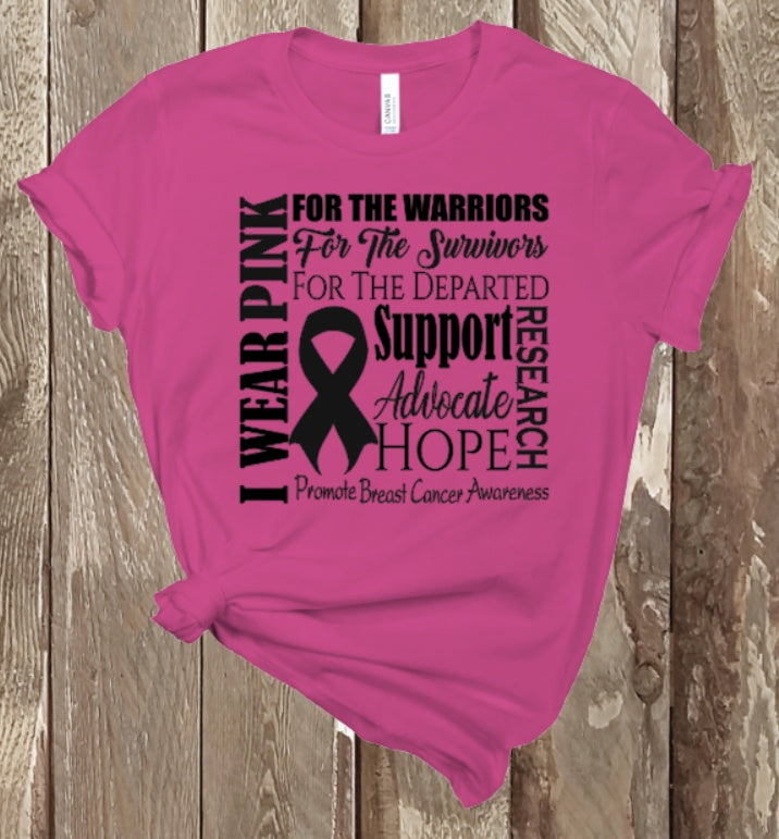 Shirts & Tops - "I Wear Pink" Breast Cancer Support T-Shirt